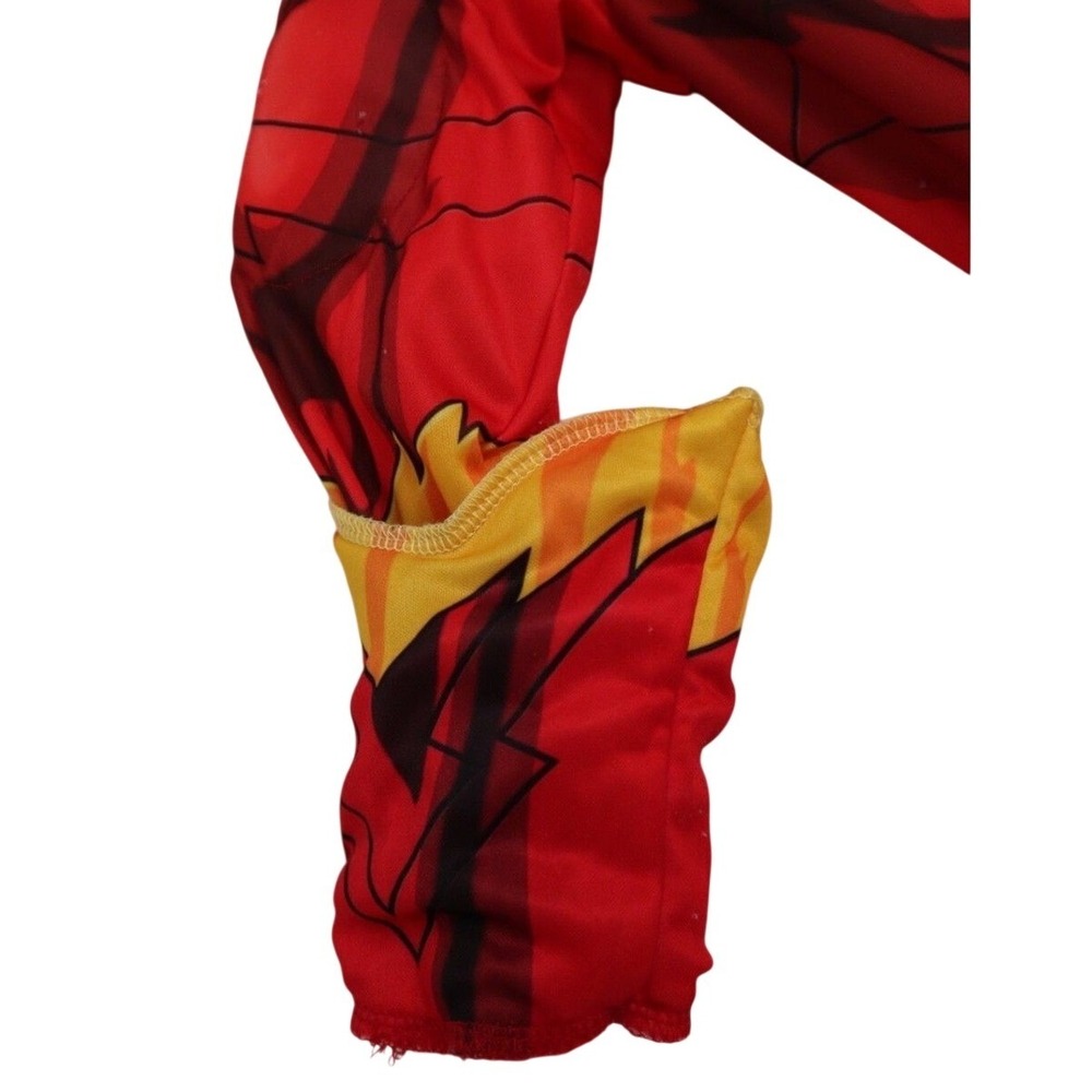 DC Comics The Flash Muscle Chest Costume Kids Red Yellow Jumpsuit Mask Belt - Picture 3 of 16